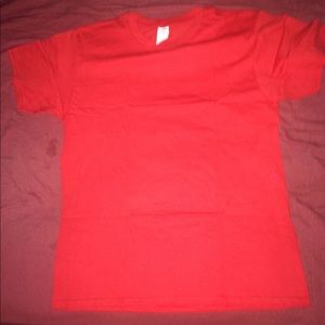 Men T Shirt Solid Color Red Large